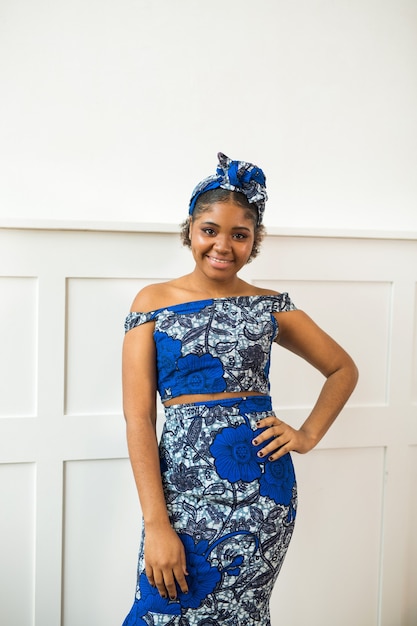 beautiful young african female in national costume