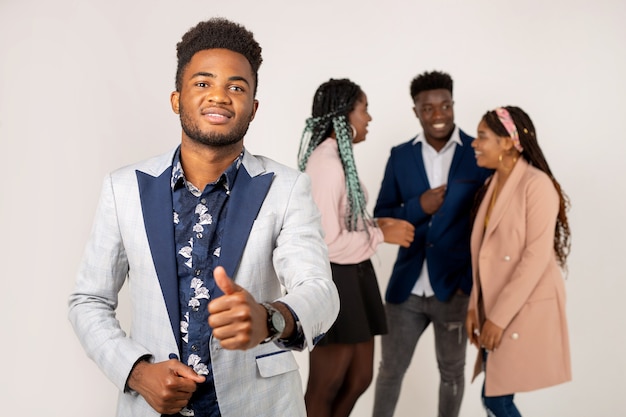 beautiful young african people on white background