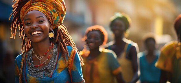 Beautiful young afro girls having fun and smiling