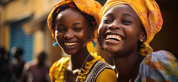 Beautiful young afro girls having fun and smiling