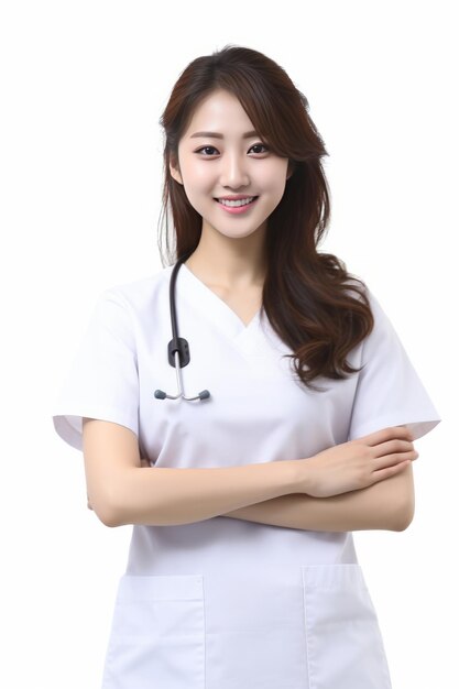 아름다운 젊은 아시아 여성 의사