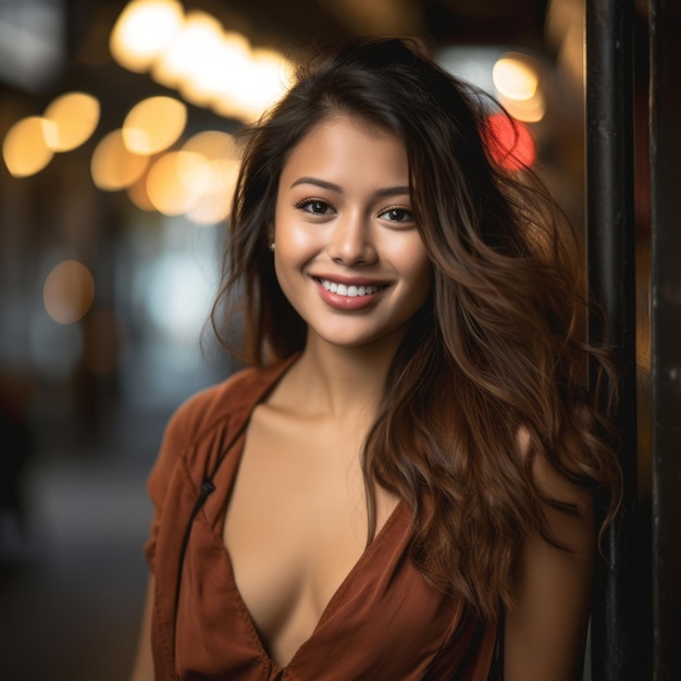 a beautiful young asian woman posing for the camera