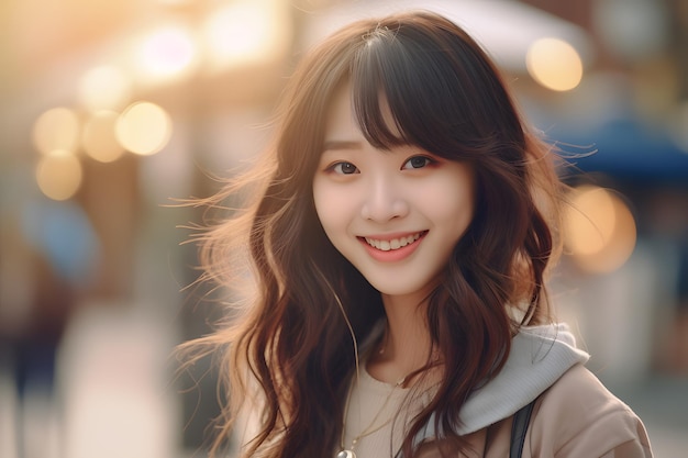 Beautiful young asian woman smile