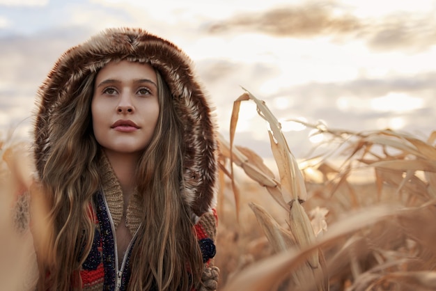 Beautiful young blond Latin woman outdoors portrait. Fashion concept.