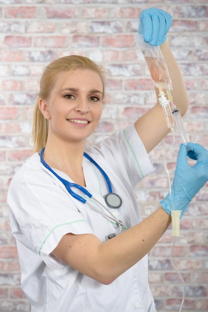 Beautiful young blonde nurse