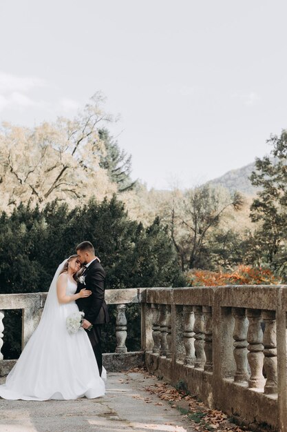 Beautiful young bride and groom