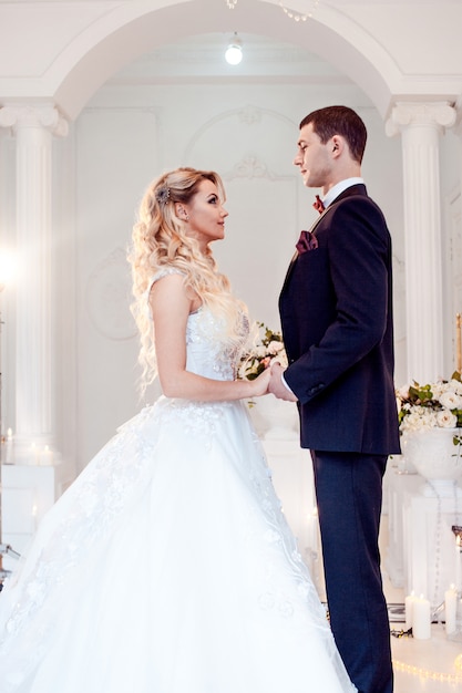 Beautiful young couple, the bride and groom.