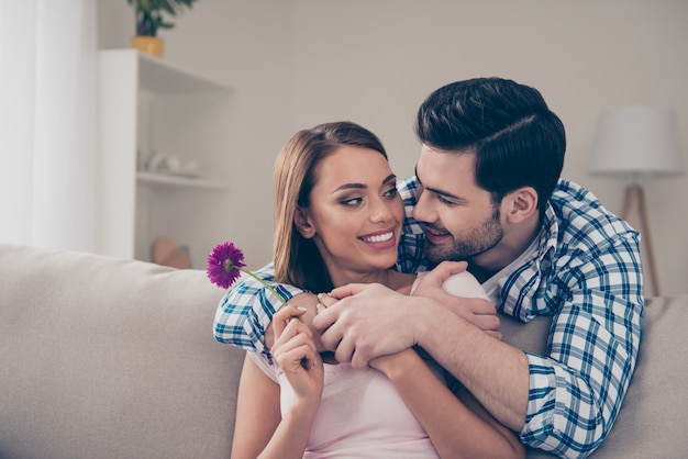 Beautiful young couple having fun together