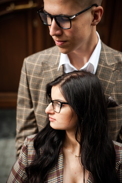 Beautiful young couple wearing casual clothes