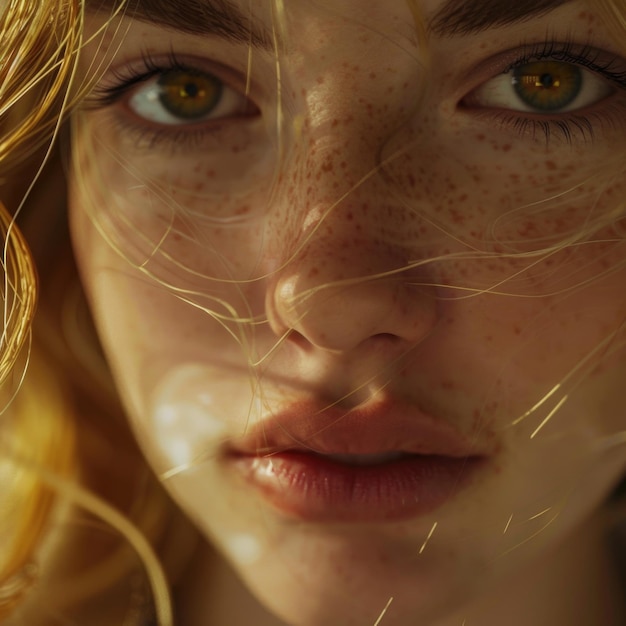 Beautiful young European woman Closeup of the face Cinematic Detailing AI generative