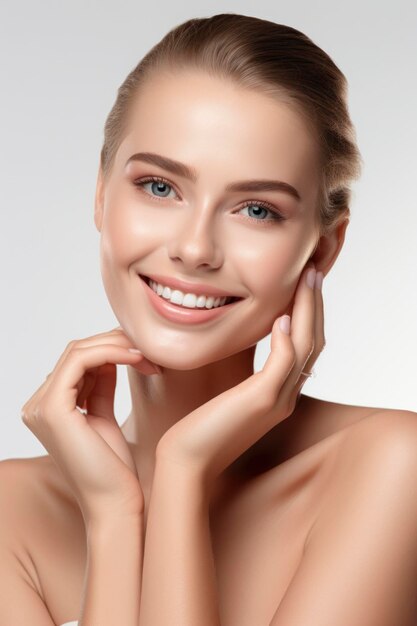 Beautiful young female model in concept of skin care