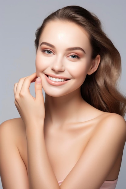 Beautiful young female model in concept of skin care