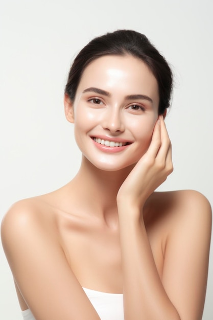 Beautiful young female model in concept of skin care