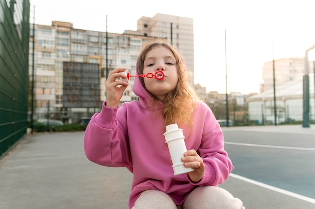 Beautiful young girl having fun