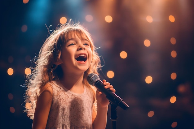 A beautiful young girl playing violin with rapt intensity