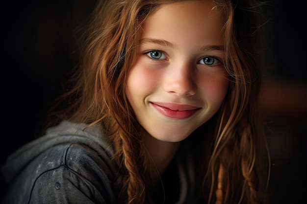 Beautiful young girl smiling banner