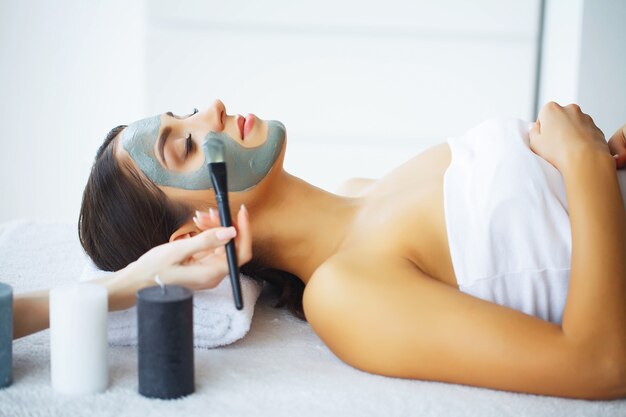 Beautiful Young Girl in Spa Salon.