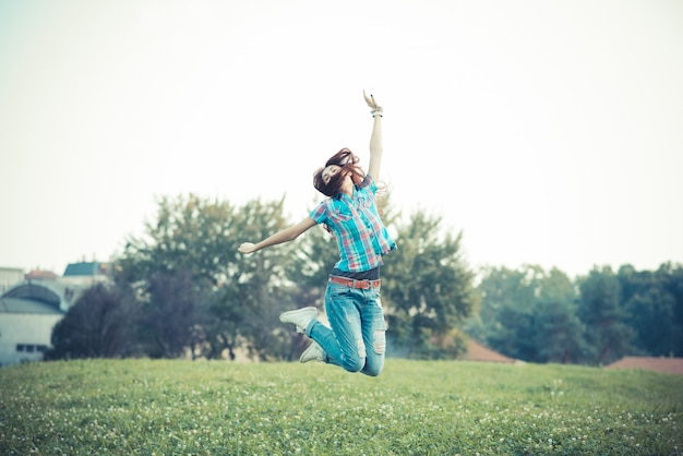 beautiful young hipster woman