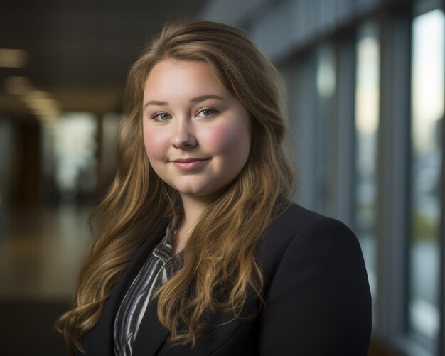 Photo a beautiful young woman in a business suit