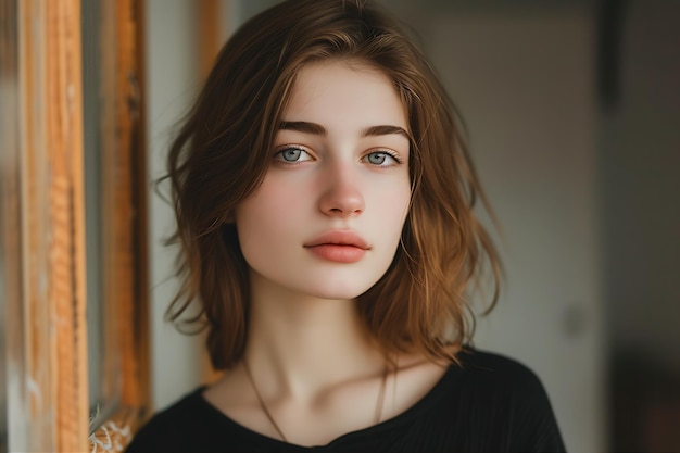 Beautiful Young Woman Captured Stock Photo