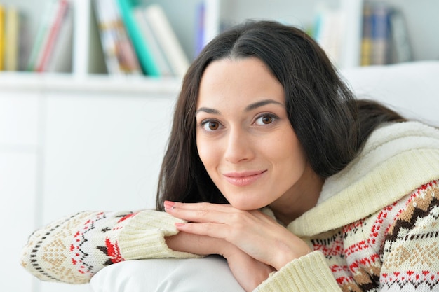 Beautiful young woman closeup