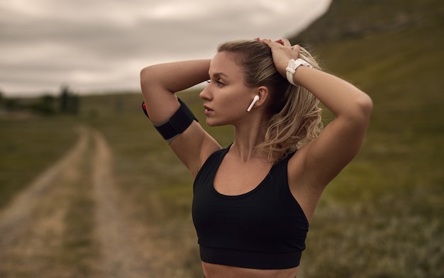 Beautiful young woman doing sport