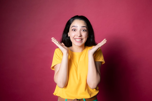 Beautiful young woman facial expression