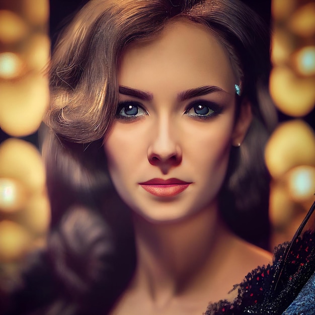 Beautiful young woman portrait 3d rendering