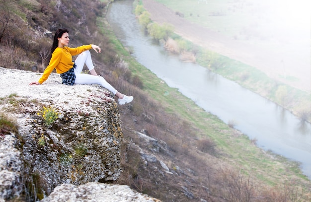 Beautiful Young Woman Relaxing outdoors