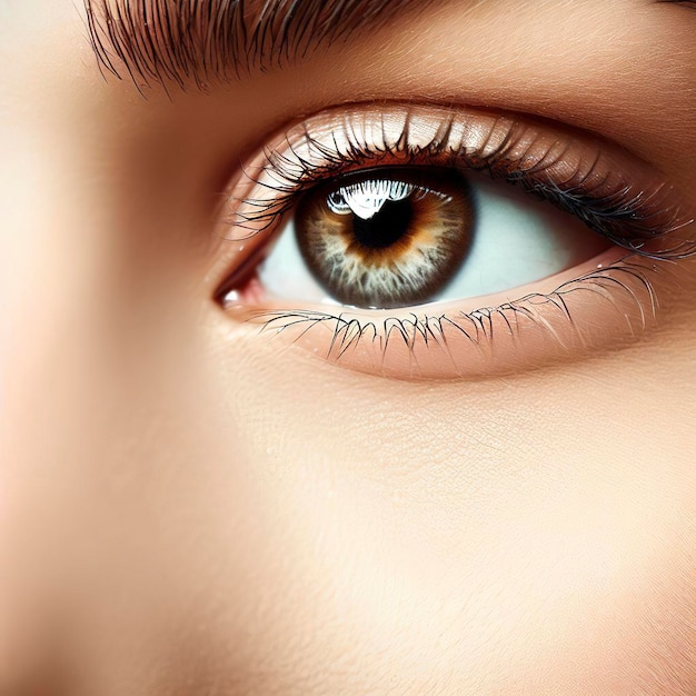 Beautiful young woman's eye closeup shot