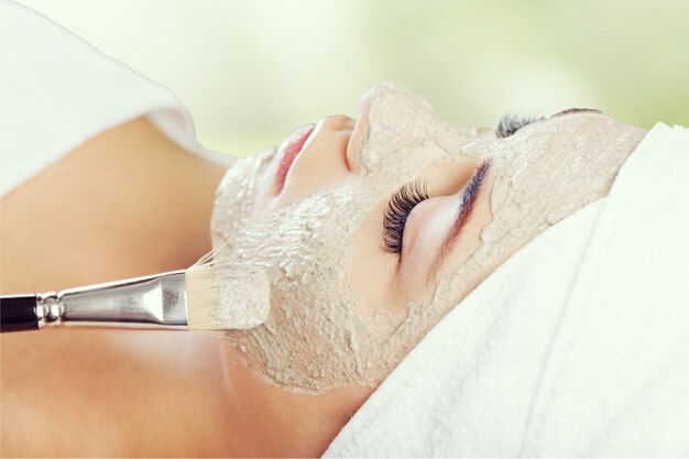 Beautiful young woman  at salon spa