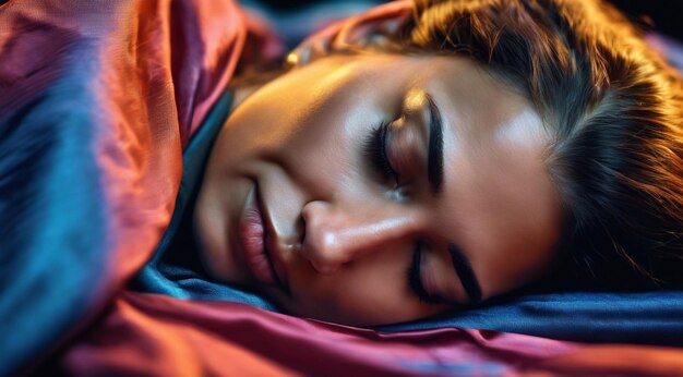 beautiful young woman sleeping in bed pretty young woman sleeping wraped with a bedsheet