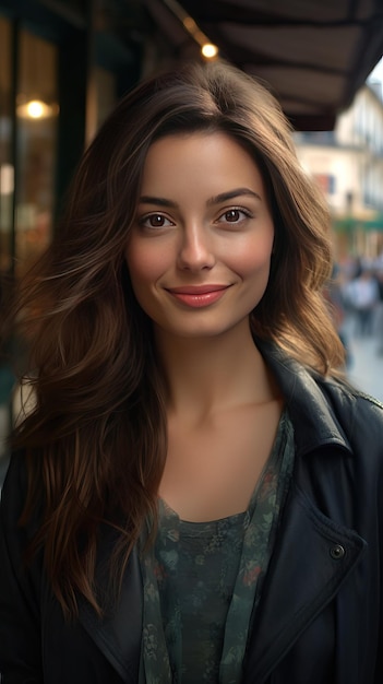 Beautiful young woman smiling Generative AI