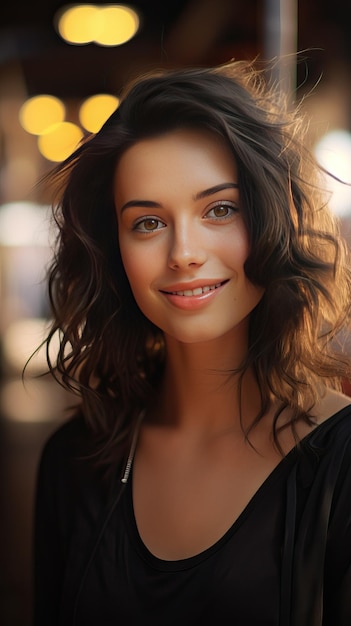 Beautiful young woman smiling Generative AI