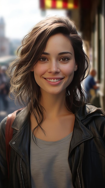 Beautiful young woman smiling Generative AI