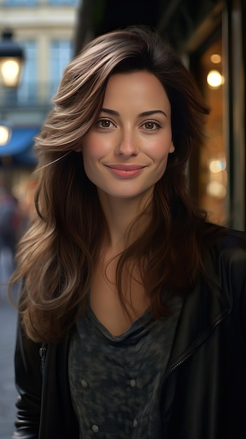 Beautiful young woman smiling Generative AI