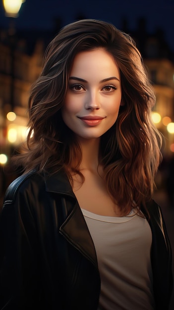 Beautiful young woman smiling Generative AI