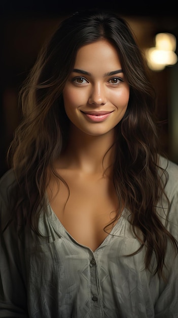 Photo beautiful young woman smiling generative ai