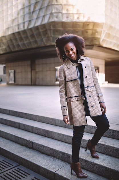 Beautiful young woman at the street