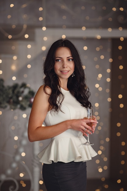 Beautiful young woman with dress