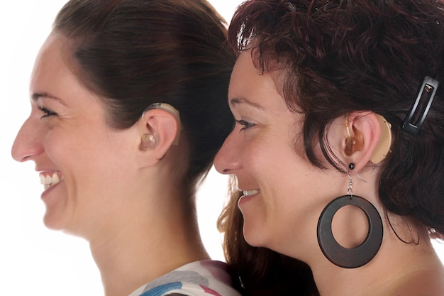 Beautiful young woman with Hearing Aid