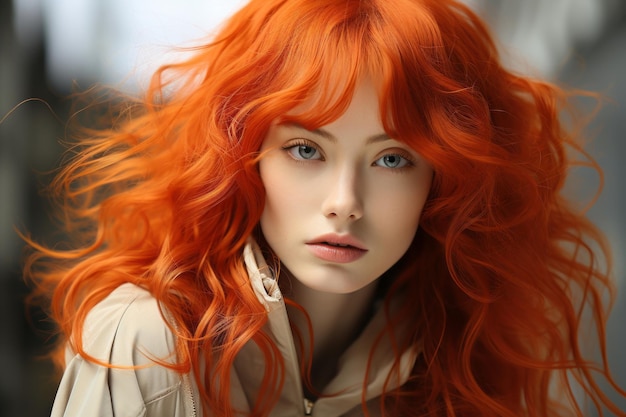 a beautiful young woman with long red hair