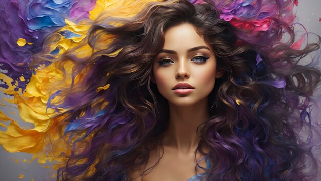  Premium AI Image | Beautiful young woman with messy hair