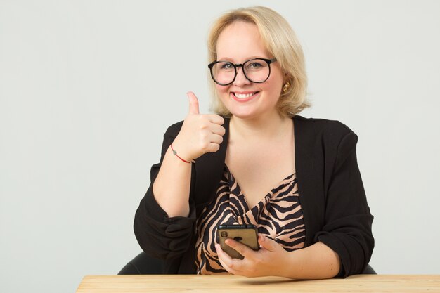 beautiful young woman with a mobile phone