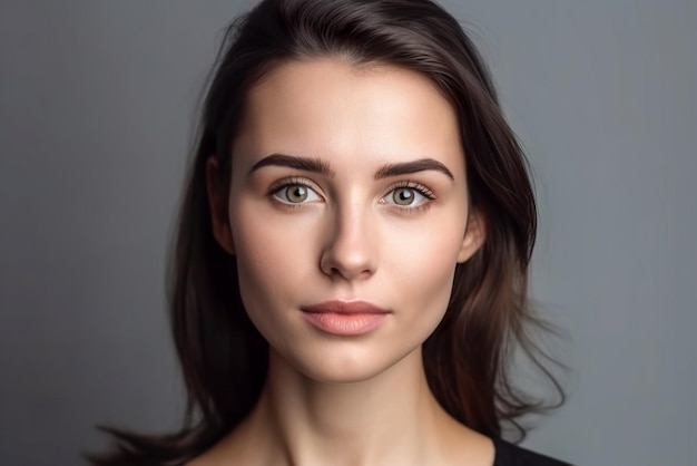 Beautiful young woman with professional makeup and hairstyle Generative AI