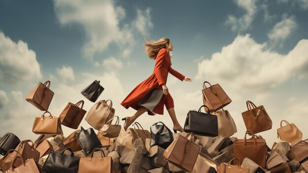 Beautiful young woman with shopping bags