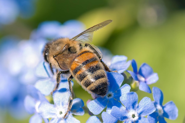 Foto belle api impegnate nell'impollinazione