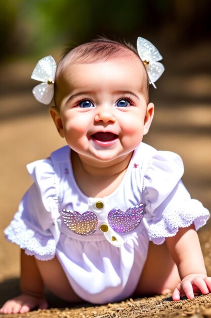 Photo beautifull cute sweet funny happy baby 2 month old portait