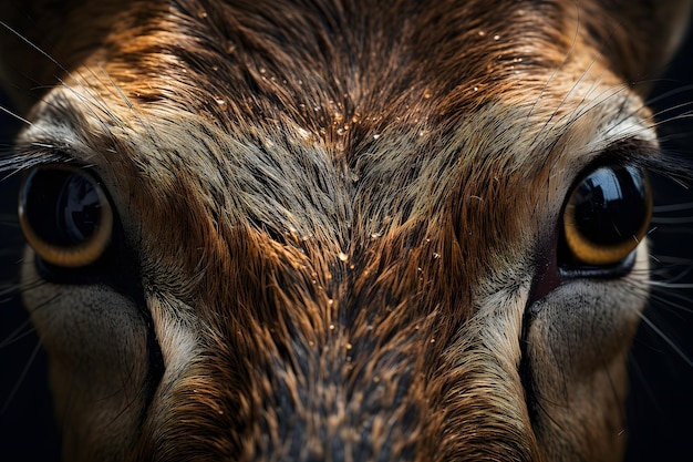 Photo beautifull deer in forest looking in the camera