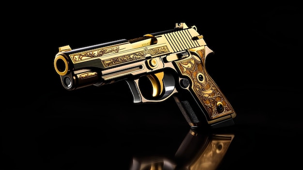 Beautifull Guns old and modern and golden background images